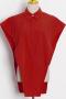 new sexy non-stretch solid color 4-color lapel sleeveless blouses_Red