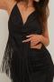 sexy non-stretch tassel design backless all-match vest_Black