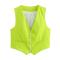 sexy non-stretch solid color 14 colors v-neck slim crop vest_Black_White_Dark Gray_Light Pink_Yellow_Deep Yellow_Light Green