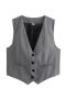 sexy non-stretch solid color 14 colors v-neck slim crop vest_Black_White_Dark Gray