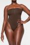 sexy plus size slight stretch 3 colors solid color sling bodysuit_Black_Beige_Brown