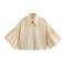 exquisite non-stretch 8 colors solid color lapel puff sleeve blouses_Black_Pink_Magenta_Yellow_Orange_Green_Blue_Beige