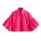 exquisite non-stretch 8 colors solid color lapel puff sleeve blouses_Black_Pink_Magenta