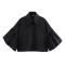 exquisite non-stretch 8 colors solid color lapel puff sleeve blouses_Black