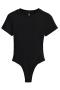 stylish high stretch 11 colors short sleeve all-match bodysuit(size run small)_Black