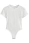 stylish high stretch 11 colors short sleeve all-match bodysuit(size run small)_Black_White