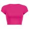 high street style plus size slight stretch 10 colors all-match crop t-shirt_Black_White_Pink_Red_Magenta