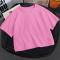 high street style plus size slight stretch 10 colors all-match crop t-shirt_Black_White_Pink