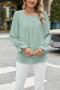 casual plus size non-stretch solid color crew neck blouses_Black_White_Rose Red_Magenta_Aqua Green