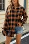 casual plus size non-stretch 4 colors lattice lapel blouses_Black_White_Red_Orange