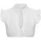 new plus-size patchwork 6-color ruffle sleeve short tops_White