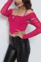 sexy slight stretch mesh off shoulder 6 colors long sleeve top_Black_White_Pink_Red_Magenta
