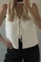 s-l new sexy non-stretch solid color lace-up tank tops_White
