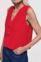 s-l new sexy non-stretch solid color lace-up tank tops_White_Red