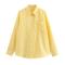 casual non-stretch 4-colors striped print loose long-sleeved shirt_Pink_Yellow