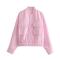 casual non-stretch 5-colors solid color loose long-sleeved jacket_Pink