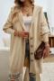 casual slight stretch hooded button 4 colors solid color sweaters_Black_Dark Gray_Magenta_Beige