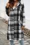 casual non-stretch hooded button lattice pattern jacket_Gray