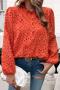 casual non-stretch crew neck cutout puff sleeve solid color blouses_Black_White_Orange