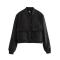 casual non-stretch 9 colors crew neck button solid color jacket_Black