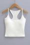 sexy high stretch 6 colors padded all-match crop vest(size run small)_Black_White