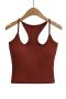 sexy high stretch 6 colors padded all-match crop vest(size run small)_Black_White_Dark Gray_Rose Red