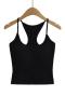 sexy high stretch 6 colors padded all-match crop vest(size run small)_Black