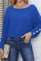 casual plus size slight stretch knitted 4 colors batwing sleeves sweater_Black_White_Dark Gray_Blue