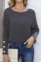 casual plus size slight stretch knitted 4 colors batwing sleeves sweater_Black_White_Dark Gray