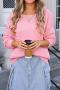 casual slight stretch knitted 4 colors pocket design all-match sweater_Black_White_Pink