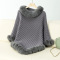 new casual slight stretch solid color knit fluffy thick sweater_Black_Gray