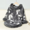 new stylish slight stretch contrast color knit spots fluffy sweater_Gray