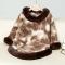 new stylish slight stretch contrast color knit spots fluffy sweater_Gray_Beige_Khaki _Brown