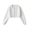 stylish casual light stretch zip-up simple baseball crop jacket size run small_Black_White
