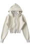 stylish pure color slight stretch zip-up hooded casual jacket size run small_Black_Gray_Dark Gray_Pink_Beige