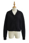 casual stretch solid color single breasted knit sweater jacket size run small_Black