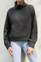 casual slight stretch teddy fleece zipper warm sweatshirts (size run small)_Black_Dark Gray