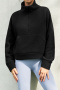 casual slight stretch teddy fleece zipper warm sweatshirts (size run small)_Black