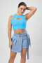exquisite slight stretch solid color hollow crop vest(only top)_Black_White_Gray_Red_Magenta_Orange_Light Green_Blue