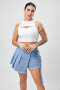 exquisite slight stretch solid color hollow crop vest(only top)_Black_White