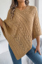 stylish slight stretch solid color knitted loose cape_White_Rose Red_Khaki 