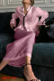 new no-stretch 3-color patchwork lyocell see-through bell sleeve blouse_White_Pink