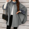 new casual slight stretch 3-color wool-like fabric cloak coats_Black_Gray