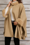 new casual slight stretch 3-color wool-like fabric cloak coats_Black_Gray_Khaki 