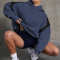 casual stretch contrasting hooded simple loose sweatshirt_Black_White_Gray_Dark Gray_Dark Blue