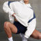 casual stretch contrasting hooded simple loose sweatshirt_Black_White