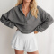casual stretch hooded solid color loose simple sweatshirts_Black_White_Gray_Dark Gray