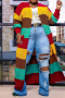 xxl-5xl casual plus size stretch contrasting long sleeve maxi knit cardigan_Red