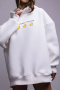casual non-stretch hooded letter printing sweatshirts_Black_White