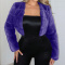 casual plus size non-stretch 6 colors solid color fur jacket_Black_Gray_Pink_Blue_Dark Blue